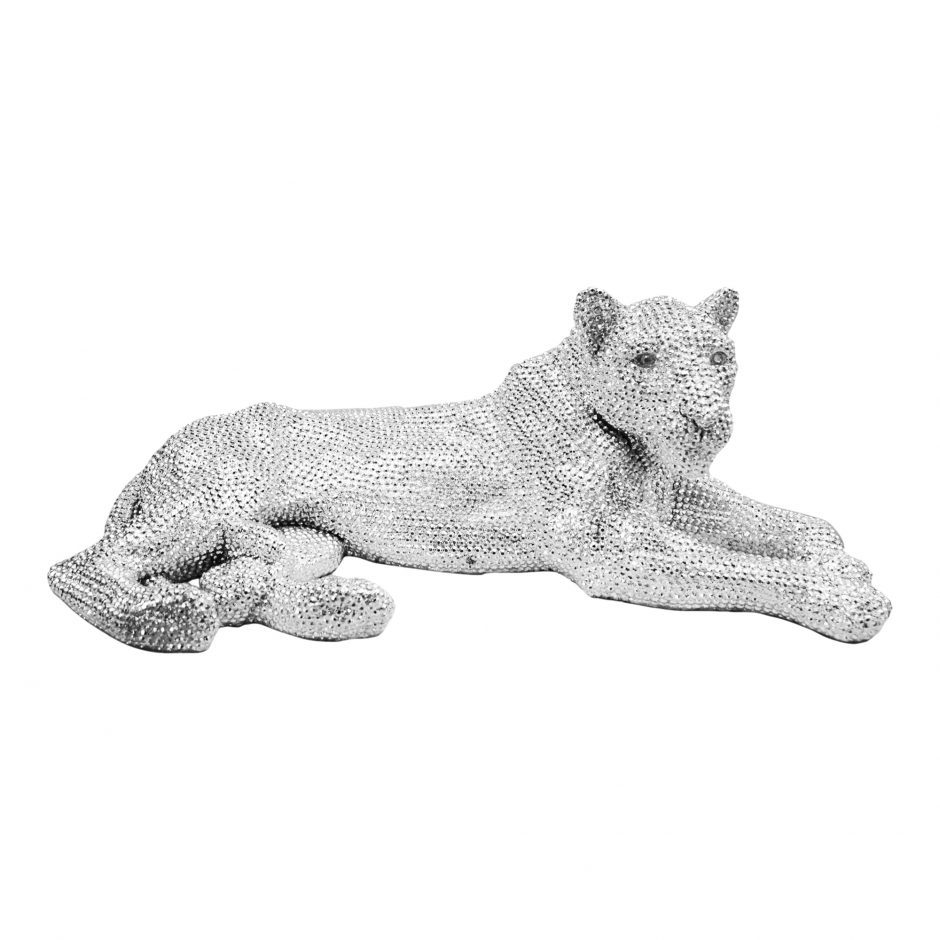 Panthera Statue Silver Large - Seat and Hutch